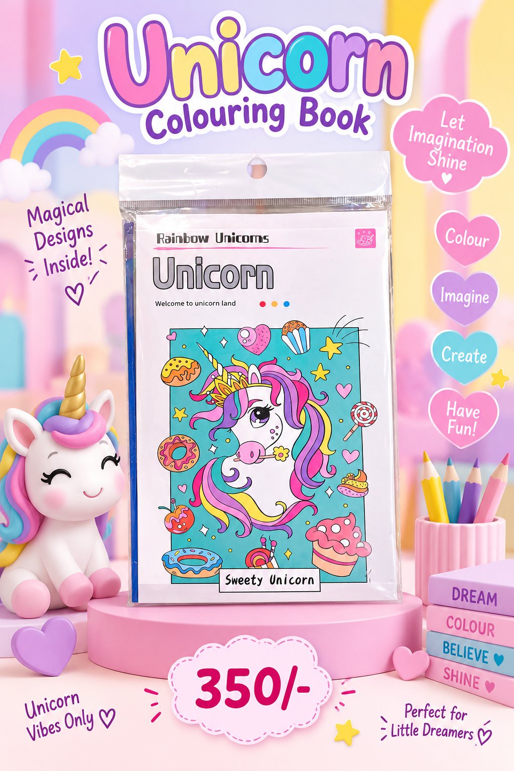 Unicorn colouring book for kids Belinda Store