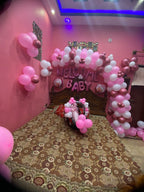 Welcome Baby Girl Decoration – Pink & White Balloon Arch with It's a Girl Foil