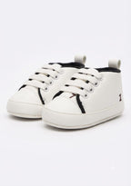 White Classic Lace-Up Baby Sneakers soft sole prewalker for baby boys and girls – Belinda Store