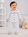 White Star Print Baby Night Suit – 2-piece baby PJ's set 0-24 months – Belinda Store