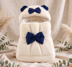 Winter Bow Style Baby Carry Nest Fur Cream Navy – Belinda Store Pakistan